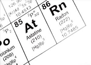 radon gas on the periodic table of elements